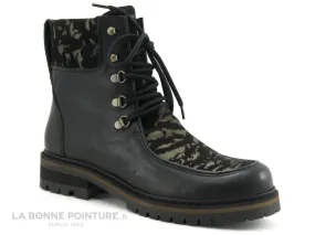 Achat chaussures Hooper Femme Boots, vente Hooper LORETA Noir - Bottine a lacet Femme cuir noir