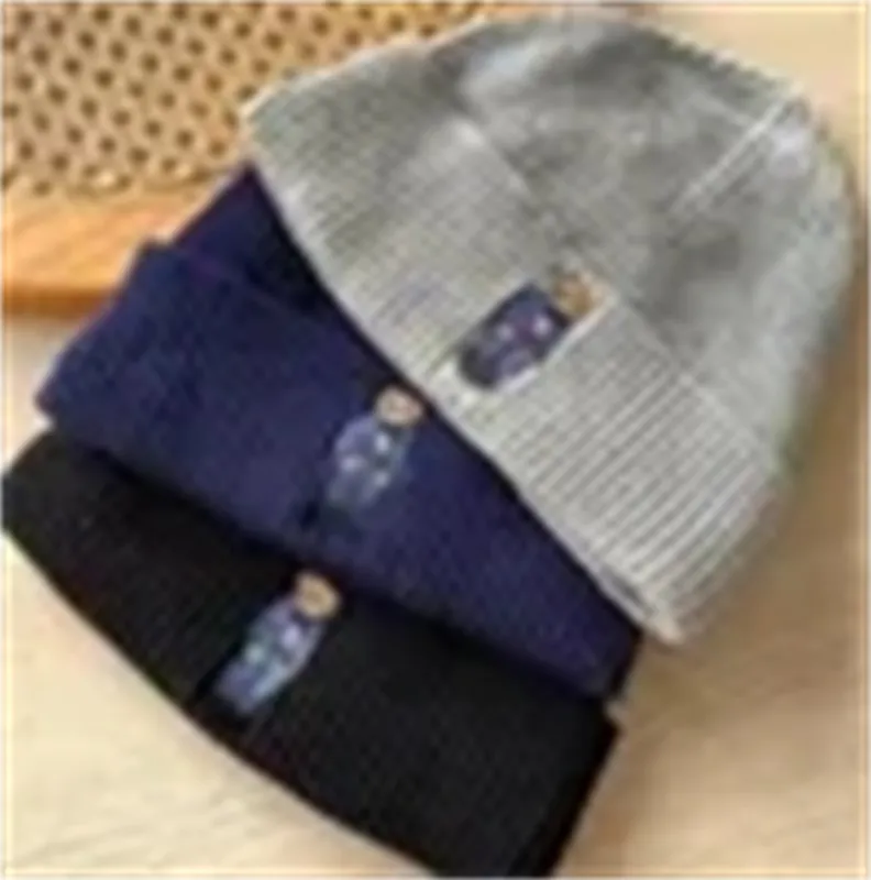 Bonnet À Revers En Tricot Brodé Polo Bear, Chapeau Dhiver W1, 2023 Du 6,00 € | DHgate