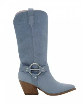 BOTTES WESTERN ANNEAU MISS SANTANA DENIM