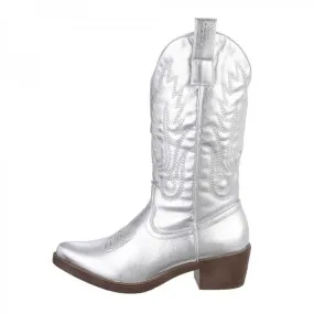 BOTTES WESTERN MISS DIXON ARGENT METTALIQUE