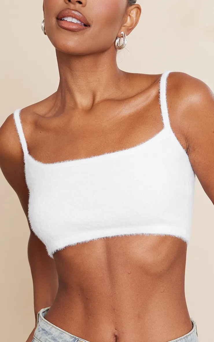 Bralette crème clair en maille duveteuse