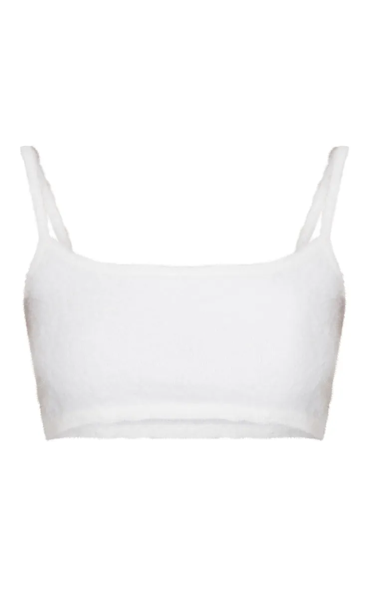 Bralette crème clair en maille duveteuse