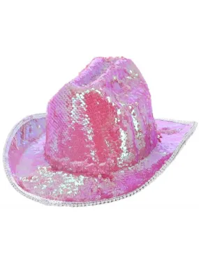 Chapeau de Cowboy Iridescent à Sequins Fever Deluxe - Choix de 5 Couleurs