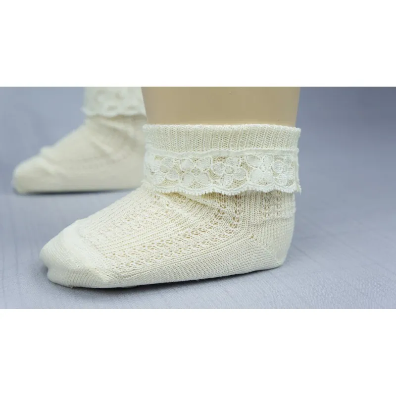 Chaussette dentelle blanche ivoire