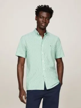 Chemise coupe standard en popeline TH Flex | Vert | Tommy Hilfiger