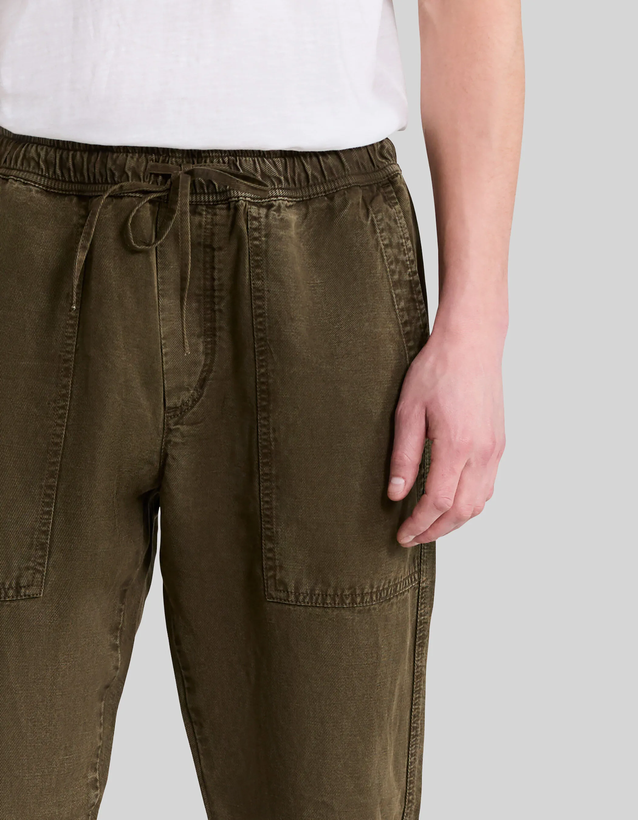 Jogging CROPPED kaki Lyocell® Homme