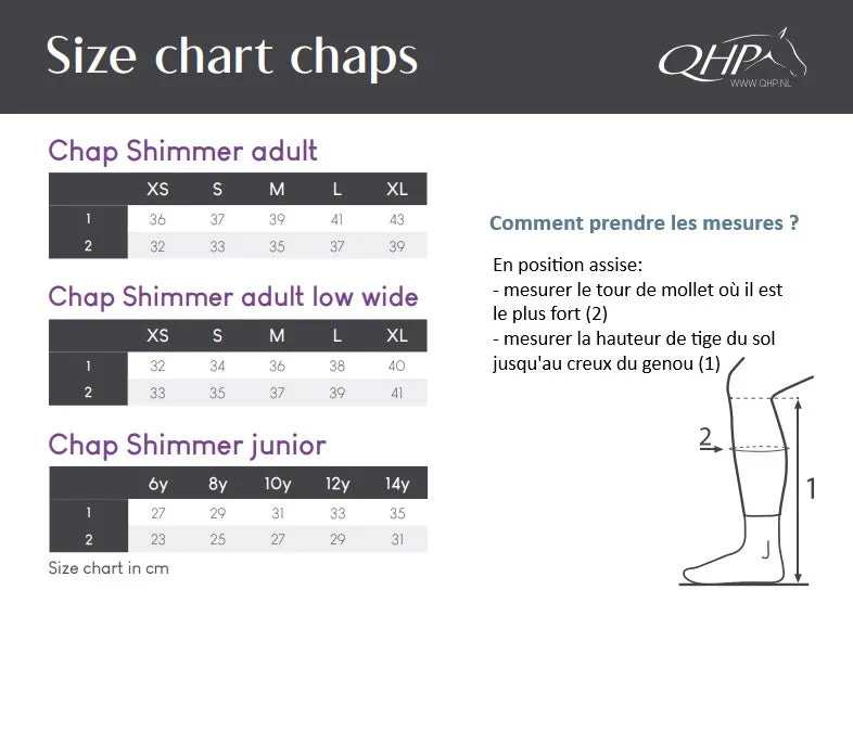 Mini-chaps d'équitation QHP Shimmer