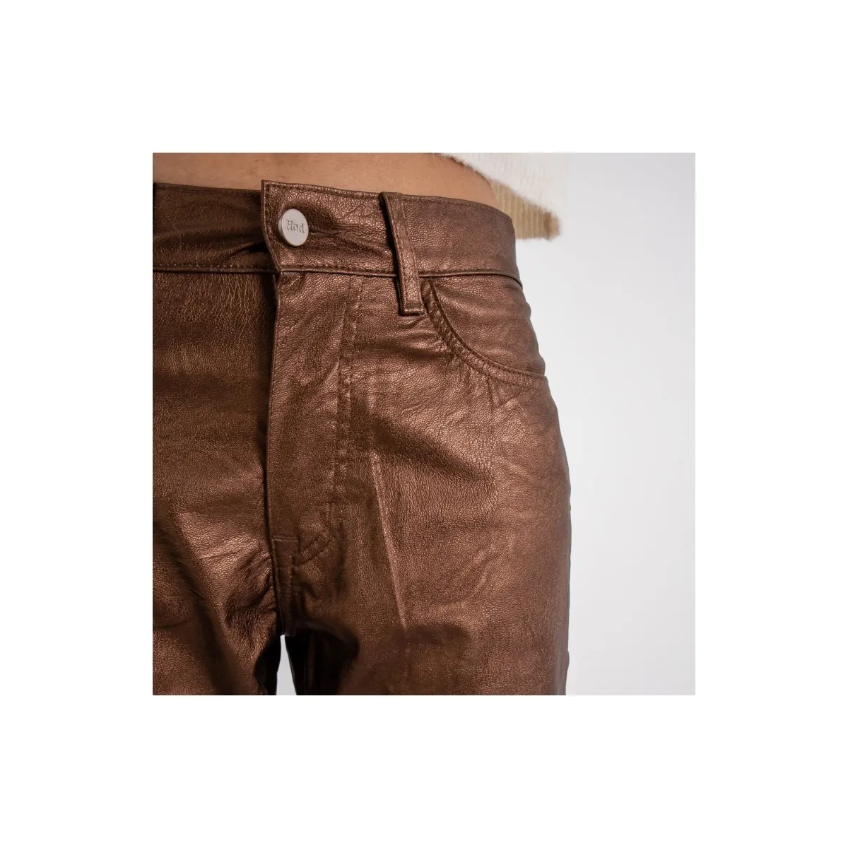 Pantalon brillant 5 poches SAUVEUR Bronze HIVER 2023 Hod Paris à -60%