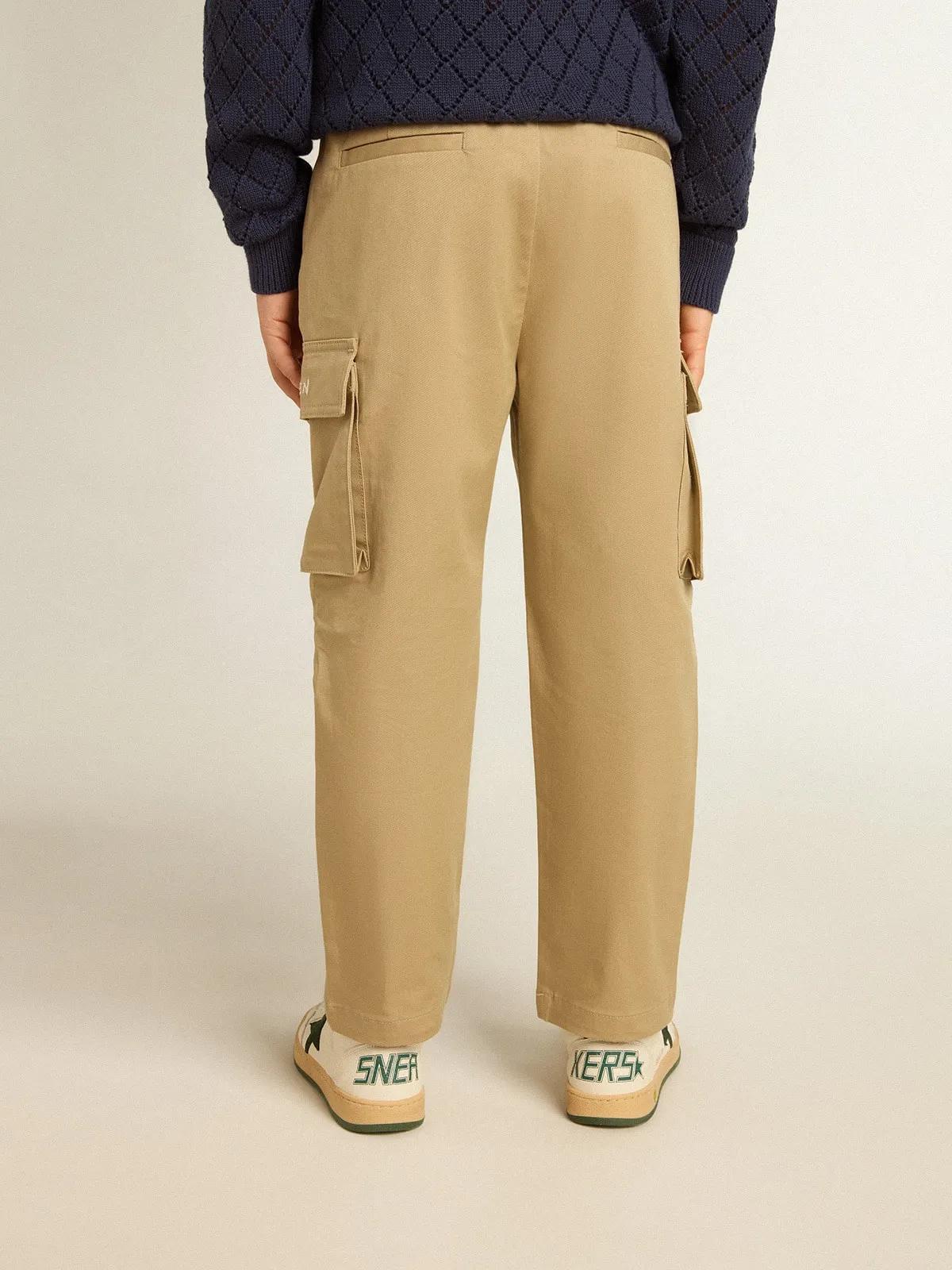 Pantalon cargo garçon couleur sable | Golden Goose