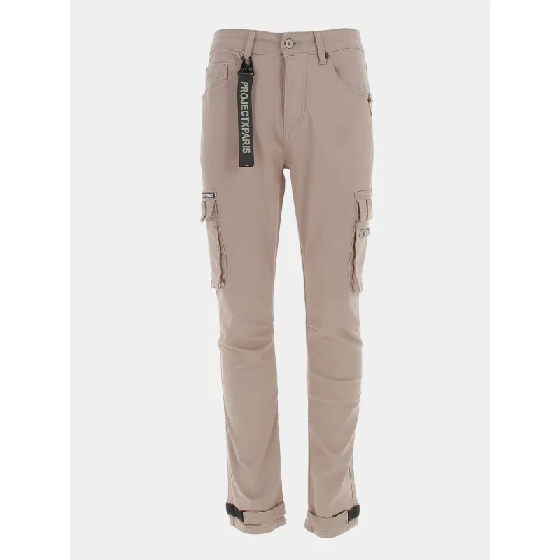 Pantalon cargo sangle marron homme - Project X Paris | wimod