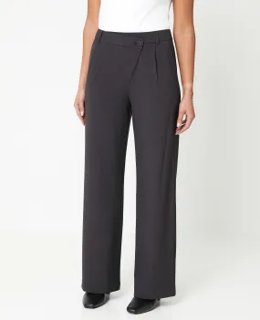 Pantalon city droit avec fermeture en biais