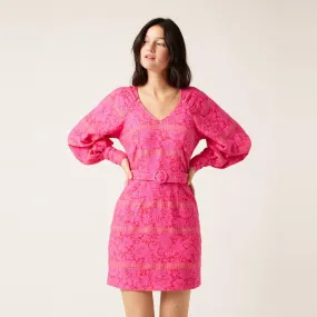 Robe courte en jacquard rose | 3 Suisses