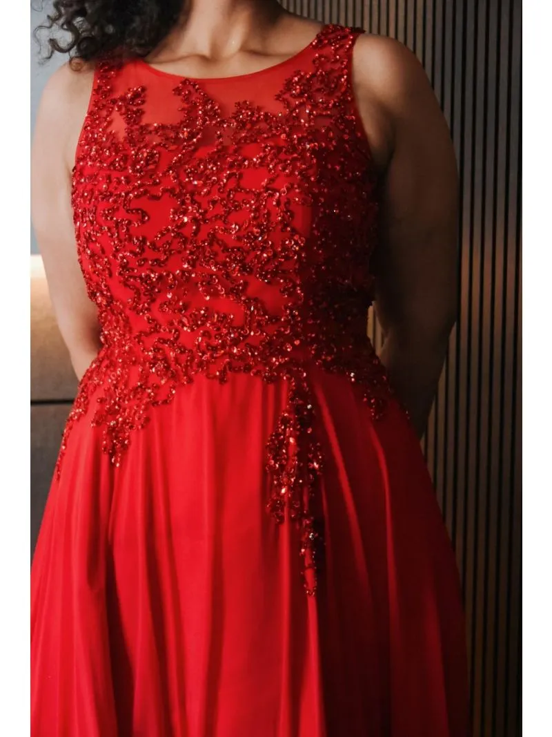 Robe à sequins - Rouge 