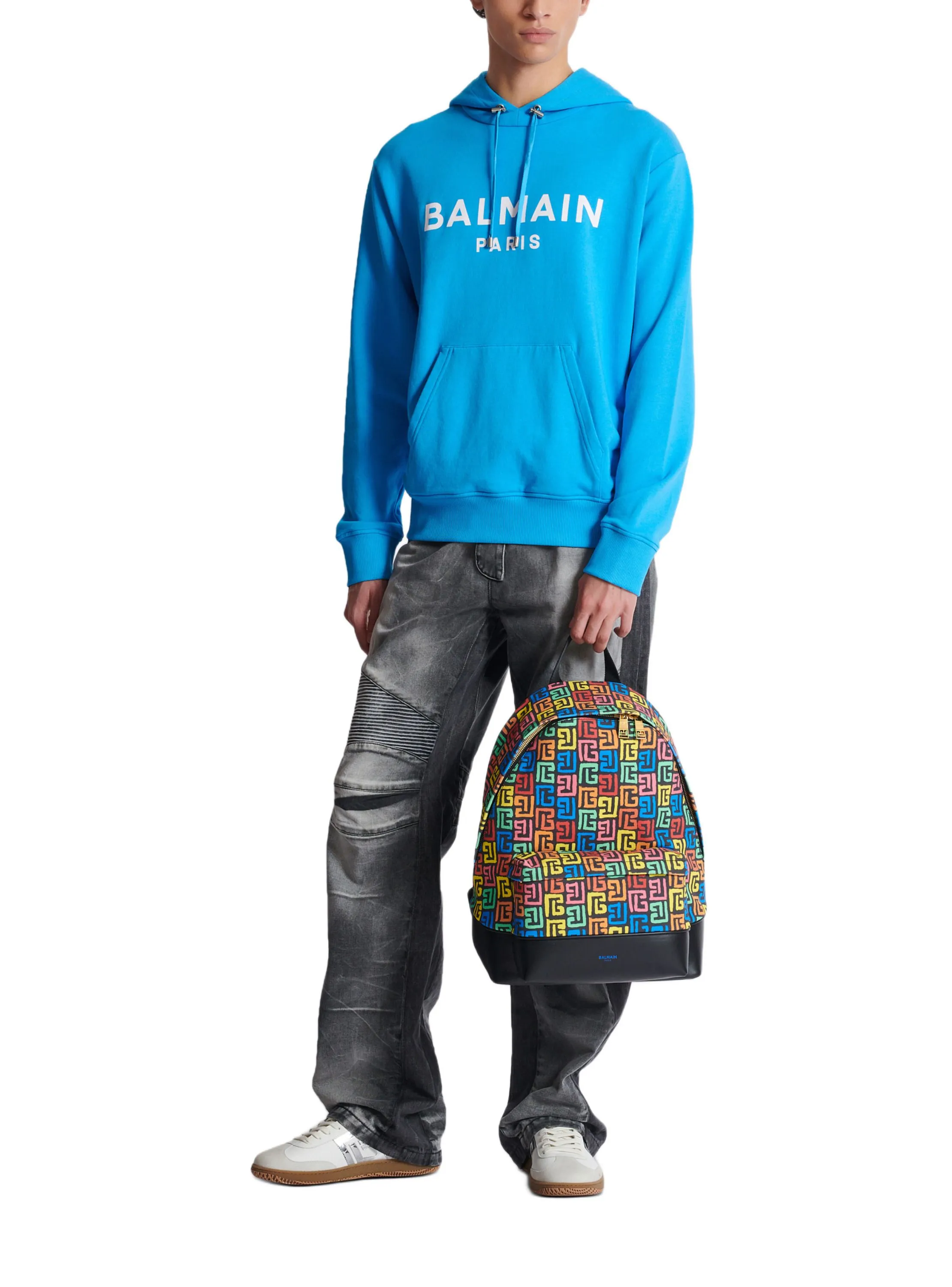 SAC à DOS EN TOILE IMPRIMéE MONOGRAMME PB LABYRINTH MULTICOLORE - BALMAIN pour HOMME | Printemps