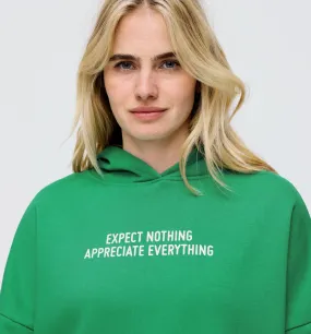 Sweat-shirt oversize à message - Imprimé vert