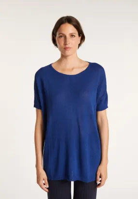 T-shirt col rond en viscose crepe - Bibiche