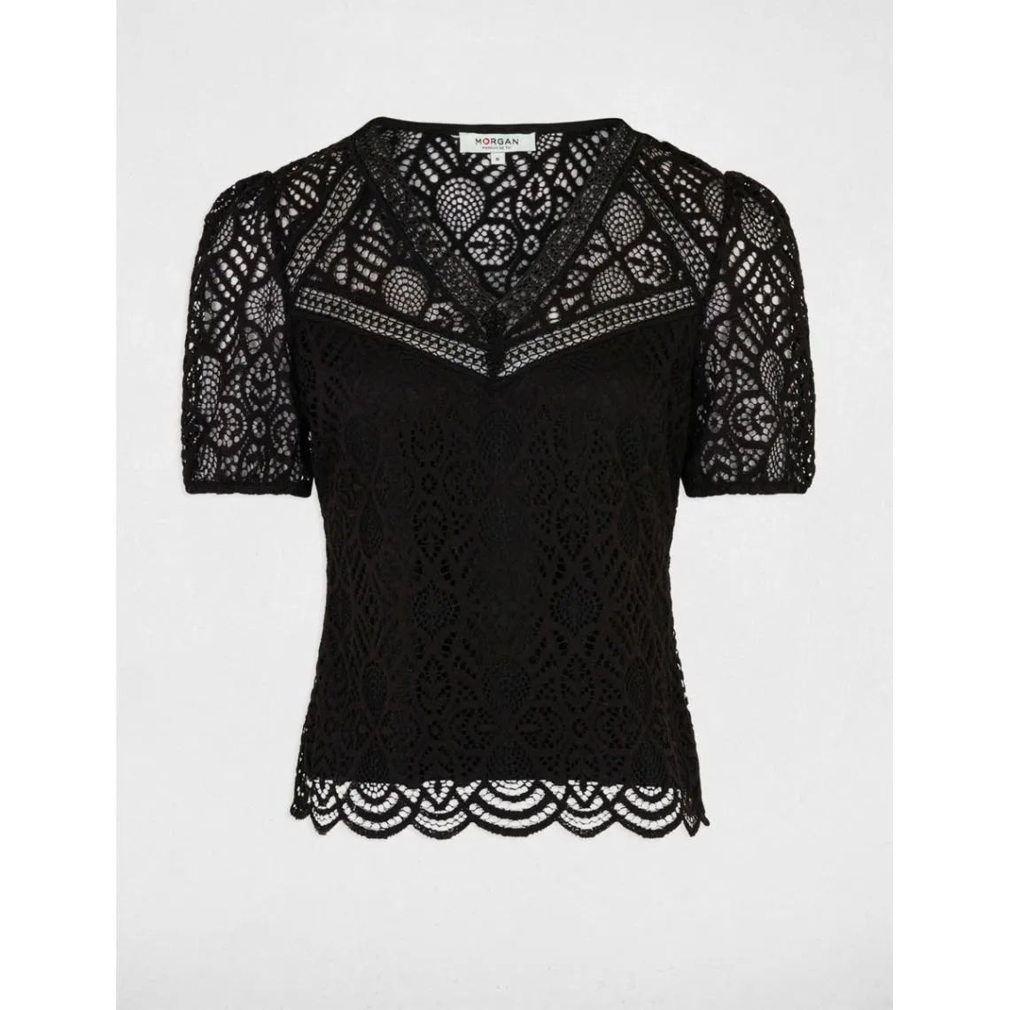 T-shirt en dentelle noir | 3 Suisses