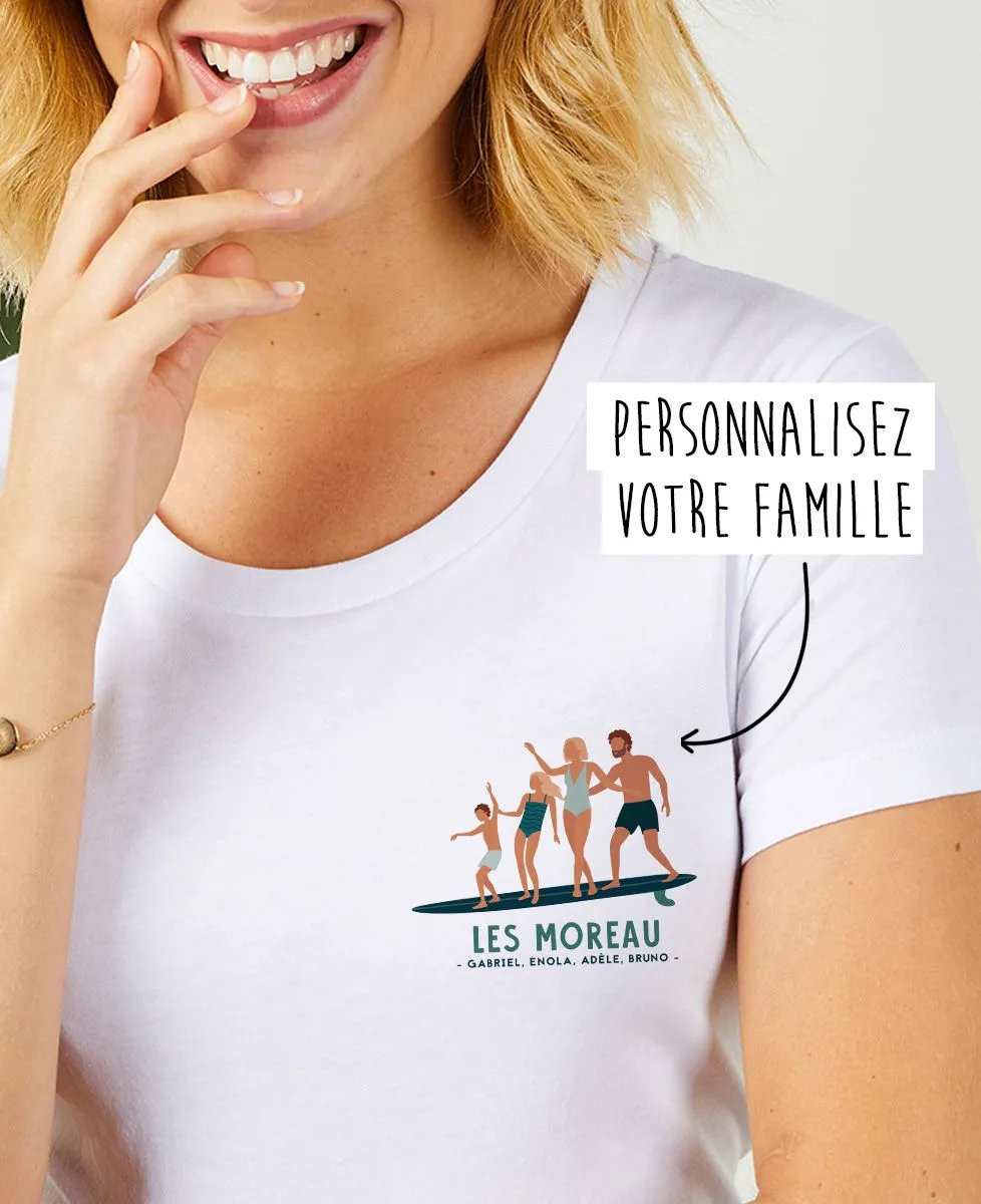 T-Shirt femme Famille en surf personnalisé