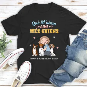 T-shirt Unisex Personnalisé -Qui M’aime, Aime Mon Chien