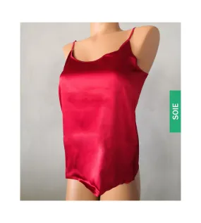 Top en Soie rouge à bretelles réglables Oscalito | Lingerie Sipp