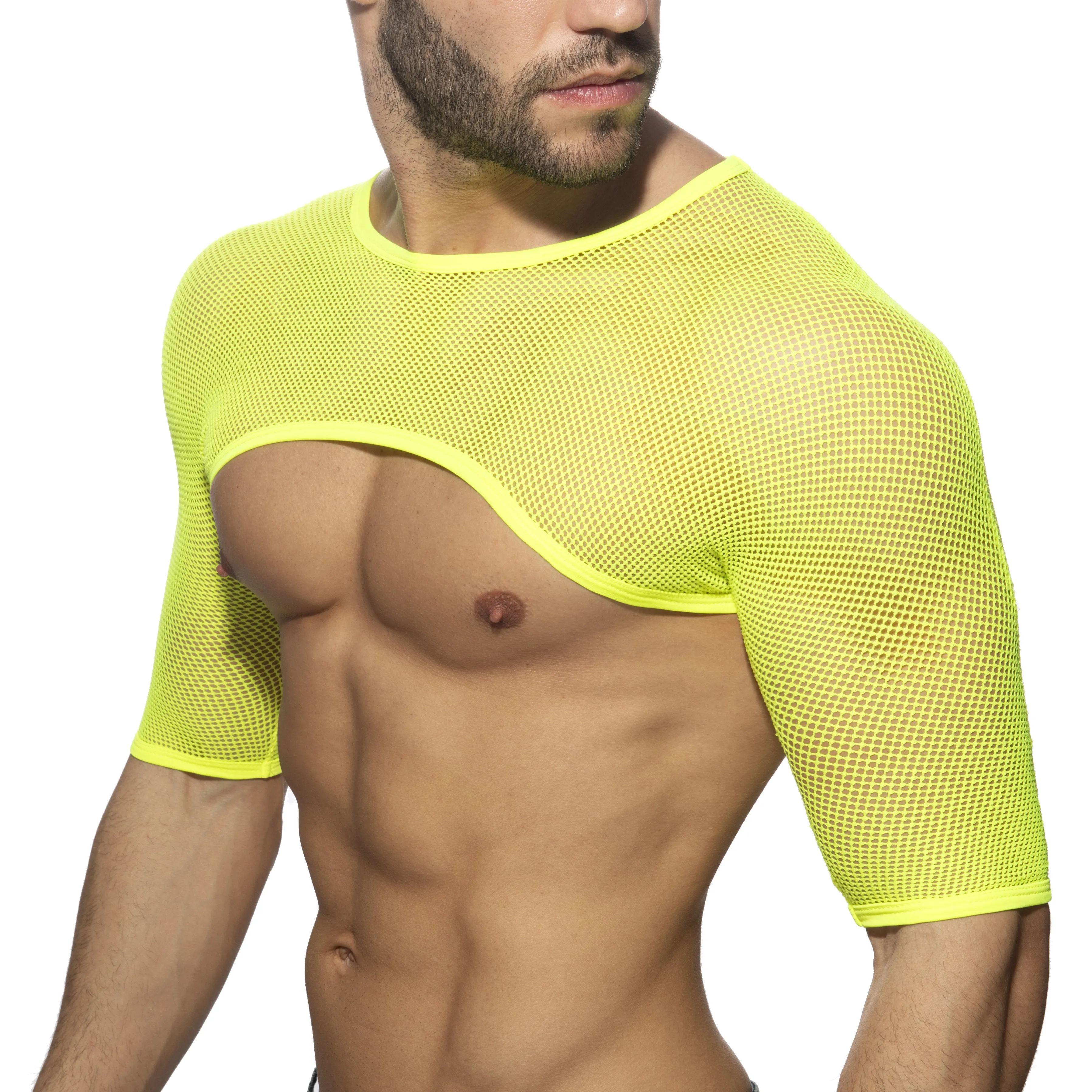 Top Shoulder - néon jaune - ADDICTED : vente T-shirt manches courte...